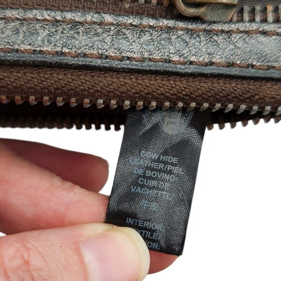 FOSSIL Gunmetal Explorer Flap Clutch Wallet Leather Bi Fold Zip Snap Cards Bills - Picture 7 of 7